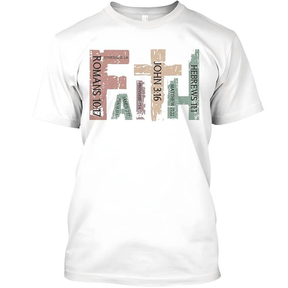 NEW SOUTHERN SWANK women's retro faith scripture graphic top in multi